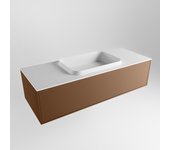 Mondiaz erin 120cm mueble de baño color rust con 1 cajón. con lavabo ridge centro 1 orificio color talc