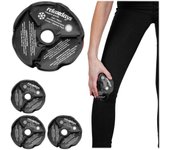 Relaxdays bolsa de gel frío para rodilla, set de 4, reutilizables, compresas frío-calor con agujero para rótula, negro