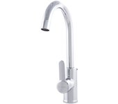 Grifo lavabo aleación zinc, cromado, agua caliente-fría, latiguillos, caño alto, monomando [qli-fa978]