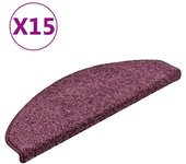 Alfombra de peldaño de escalera 15 uds | alfombras de escalera | tapetes de escalera morado oscuro 65x21x4 cm cfw310778