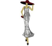 Origen home decor adorno pared chica sombrero placas metal | placa de metal plateado - 70x23x1cm