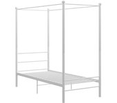 Estructura cama con dosel sin colchón metal blanco 100x200 cm
