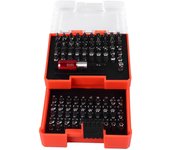 Juego machos/terrajas, 102 pz, trinquete, destornillador eléctrico.