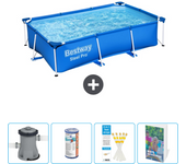 Paquete de piscina - bestway - rectángulo - 259x170x61 cm + accesorios cb86