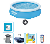 Paquete de piscina - bestway - alrededor - 305x305x76 cm + accesorios cb17
