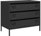 Aparador | aparador de comedor | armario de cocina de acero laminado en frío negro 68x39x58,5 cm cfw29031