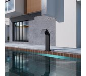 Imex - cascada piscina de acero s.316 | fuente de piscina en cascada de 150x55mm | pool fountain con chorro para terraza exterior| color negro mate