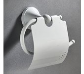 Portarrollos de papel higiénico de pared retro de latón antiguo con tapa blanca