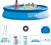 Paquete de piscina - intex - alrededor - 396x396x84 cm + accesorios a706