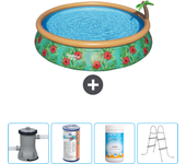 Paquete de piscina - bestway - alrededor - 457x457x84 cm + accesorios cb60