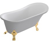 Fossil natura 06426 cavelly bañera vintage acrílico blanco brillo patas oro
