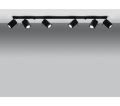 Plafón briow 6l negro led con bombilla 3000k - 118x6x16cm sollux