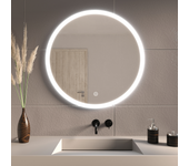 Espejo de baño con luz led 70 cm, redondo, antivaho, 3 colores dimmable - lomazoo vegas