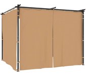 Zmh cenador con cortinas 3x3 m taupe acero
