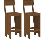 Taburetes de cocina 2 uds madera pino marrón 40x48,5x115,5 cm