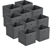 Set de 10 x caja de almacenamiento plegable para ropa juguetes gris oscuro 28x30x30cm [en.casa]