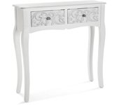 Versa anjali mueble recibidor estrecho para la entrada o el pasillo, mesa consola, blanco, 80x25x80cm