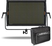 Walimex pro panel led niova 150-f bi-color regulable + ranuras de batería - luz de vídeo y fotografía, 150w, temperatura de color 3200-5600k, 15000...