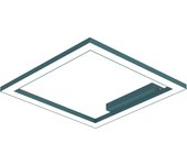 Lumicom | frame lámpara de techo, strip led, 30w/m, 3000k, metal, azul mediterráneo, l40cm