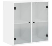 Mueble de almacenaje | mueble de pared con puertas de vidrio blanco 68x37x68,5 cm cfw209377