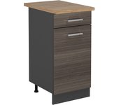 Vicco mueble bajo de cocina r-line, gris noble, 40 cm , et roble