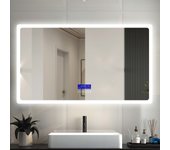 Espejo bluetooth led 120 x 70 cm, 3 luces, función antivaho