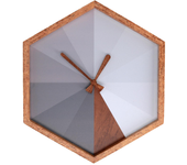 Reloj de madera hexagonal gris cm31x36h4,5