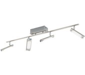 Regleta de focos eglo coedo níquel / cromo led 4 luces 2000lm