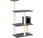 Rascador para gatos con postes de sisal gris oscuro 119 cm