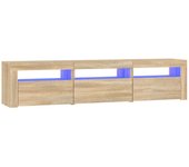 Mueble de tv con luces led roble sonoma 180x35x40 cm