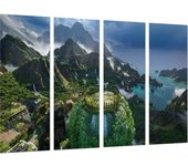 Set cuadros vídeo juego, uncharted 4, paisaje, impresión digital sobre madera