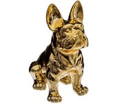 Atmosphera - estatuilla bulldog - cerámica - oro - h19 cm