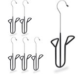 6 perchas para zapatos, organizadores colgantes antideslizantes, hierro y pvc, 33,5x14x4 cm, negro