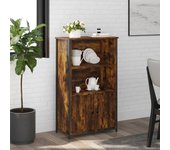 Aparador alto | aparador de comedor | armario de cocina madera de ingeniería roble ahumado 62x32x103,5 cm cfw80217