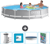 Paquete de piscina - intex - alrededor - 366x366x76 cm + accesorios cb124