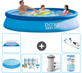 Paquete de piscina - intex - alrededor - 366x366x76 cm + accesorios a655