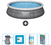 Paquete de piscina - bestway - alrededor - 457x457x84 cm + accesorios cb77