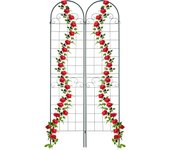 Relaxdays soportes para plantas, set de 2, 220 x 50 cm, autónomos, enrejado estacas, enredaderas, guía trepadoras, verde