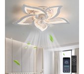 Ventiladores de techo con luces de 69 cm, luz de ventilador de techo de montaje semiempotrado regulable con aplicación y control remoto