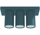 Lumicom | rond lámpara de techo, 3x gu10, max 33w, metal, azul mediterráneo, d.6cm x l25cm