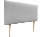 Dhome cabecero de polipiel liso y con patas cabeceros cabezal tapizado cama (polipiel gris claro, 105cm (camas 80/90/105))