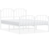 Cama matrimonial | cama para adultos | estructura cama metal con cabecero y estribo blanco 135x190 cm cfw841909