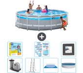 Paquete de piscina - intex - alrededor - 488x488x122 cm + accesorios cb49