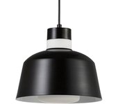 Lámpara colgante minimalista con pantalla negra y tulipa de cristal interno ø25cm emma nordlux