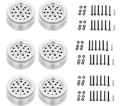 Cubo de rueda de metal para coche rc, alto rendimiento, fácil montaje/desmontaje, paquete de 6 plateados (mn90k mn91k mn45k mn99k mn96k).