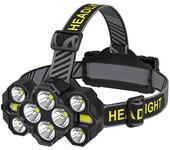 Linterna frontal recargable: 2024 mejorada, 22000 lúmenes, 10 led, 10 modos, linterna frontal súper brillante.