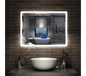 Espejo bluetooth led 80 x 60 cm, 3 luces, función antivaho