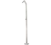 Columna de ducha exterior para piscina, jardin, spa - 1 via de agua fria - monofluido - 218 cm de alto con rociador tipo cascada (acero cepillado)