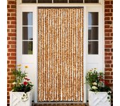 Vidaxl cortina mosquitera chenilla ocre y blanco 90x220 cm
