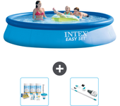 Paquete de piscina - intex - alrededor - 396x396x84 cm + accesorios a731